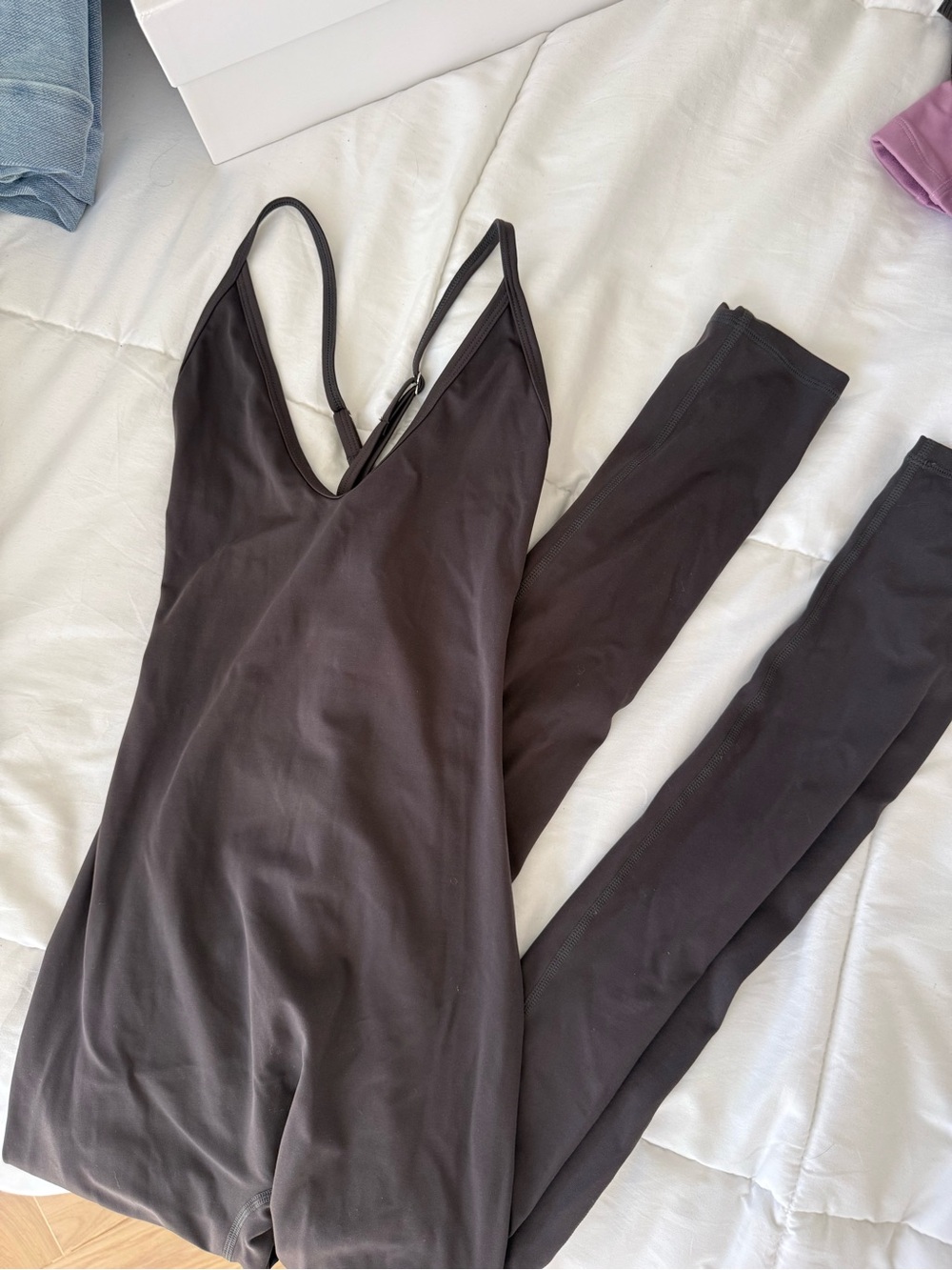 Grey Matte V-Neck Slim Jumpsuit